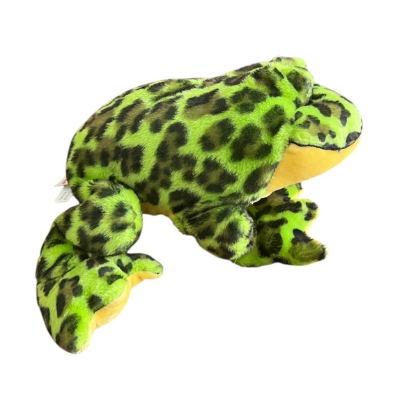 Ganz Webkinz 10” Plush Frog BullFrog Green Black Spots Stuffed Animal NO CODE - Picture 2 of 12